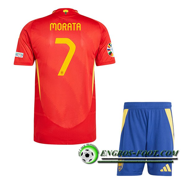 Maillot Espagne (MORATA #7) Enfant Domicile UEFA Euro 2024