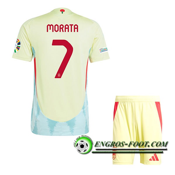 Maillot Espagne (MORATA #7) Enfant Exterieur UEFA Euro 2024