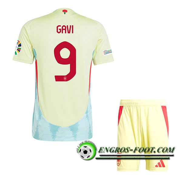 Maillot Espagne (GAVI #9) Enfant Exterieur UEFA Euro 2024