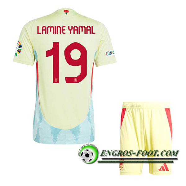 Maillot Espagne (LAMINE YAMAL #19) Enfant Exterieur UEFA Euro 2024