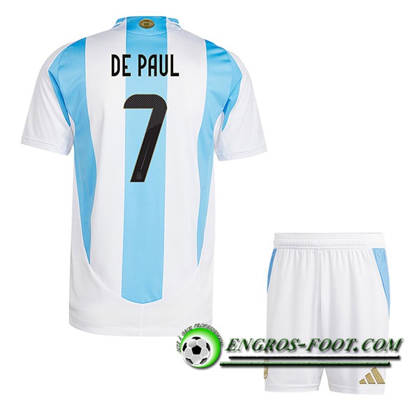 Maillot Equipe Foot Argentine (DE PAUL #7) Enfant 2024/2025 Domicile