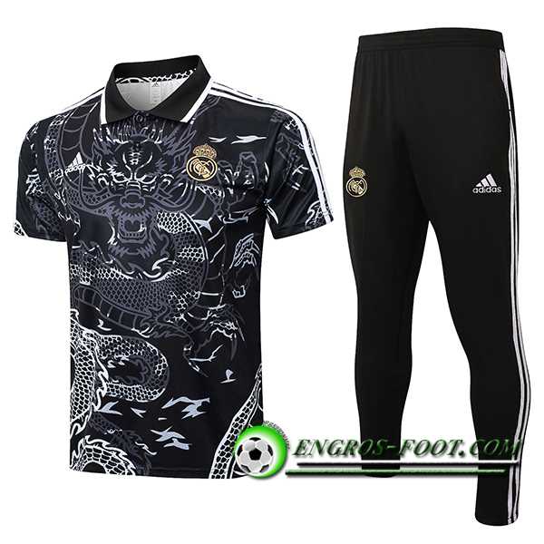 Ensemble Polo Foot Real Madrid Noir/Blanc 2024/2025