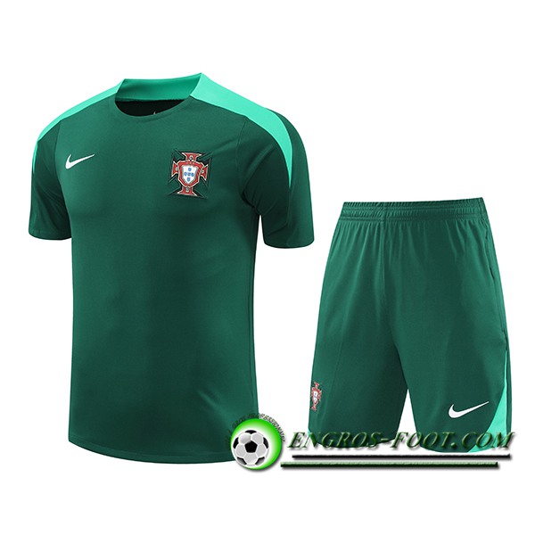 Ensemble Training T-Shirts Portugal Vert 2024/2025