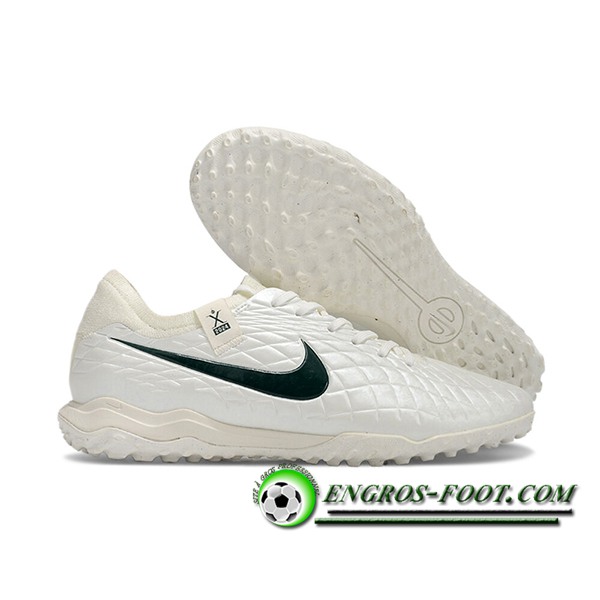 Nike Chaussures de Foot Tiempo Legend X PRO TF Blanc/Vert