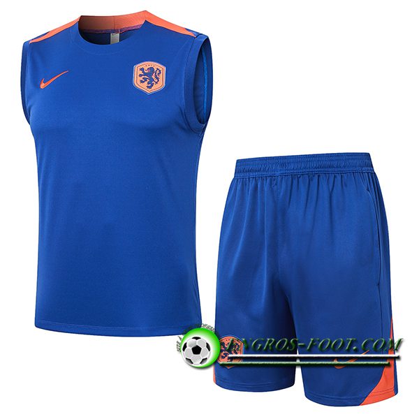 Ensemble Training Debardeur Pays-Bas Bleu/Orange 2024/2025