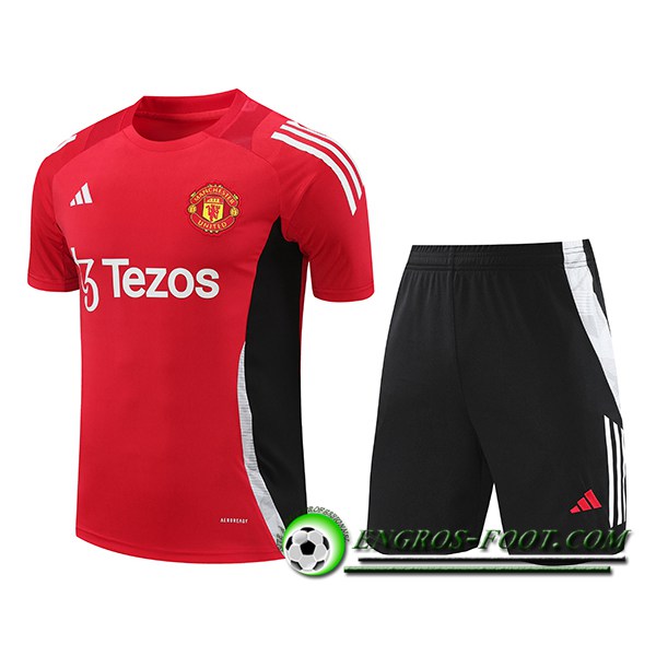 Ensemble Training T-Shirts Manchester United Rouge/Noir 2024/2025