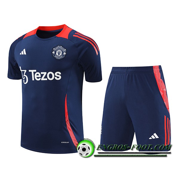 Ensemble Training T-Shirts Manchester United Bleu Foncé 2024/2025