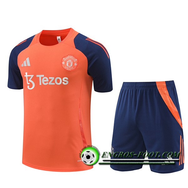 Ensemble Training T-Shirts Manchester United Orange/Bleu 2024/2025