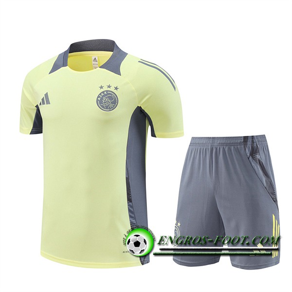 Ensemble Training T-Shirts Ajax Jaune/Gris 2024/2025