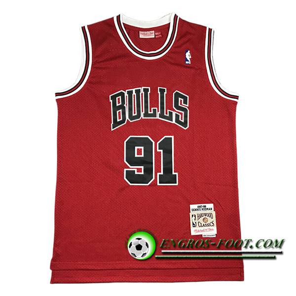 Maillot Chicago Bulls (RODMAN #91) 2024/25 Rouge -02