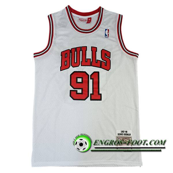 Maillot Chicago Bulls (RODMAN #91) 2024/25 Blanc/Rouge -02