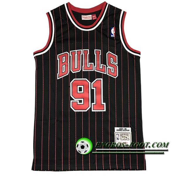 Maillot Chicago Bulls (RODMAN #91) 2024/25 Noir/Rouge -03