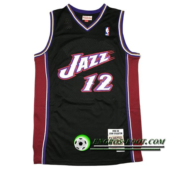Maillot Utah Jazz (STOCKTON #12) 2024/25 Noir/Pourpre
