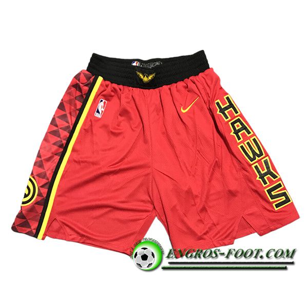 Shorts NBA Atlanta Hawks 2024/25 Rouge/Noir/Jaune