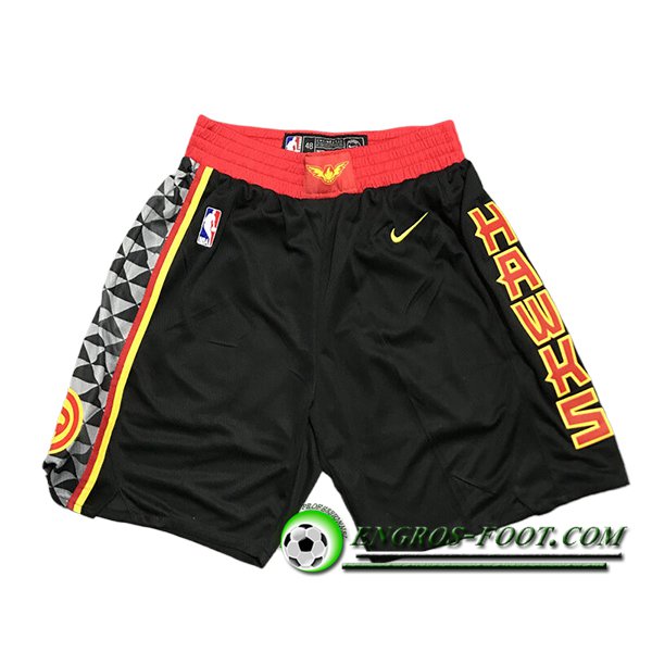 Shorts NBA Atlanta Hawks 2024/25 Noir/Rouge/Jaune