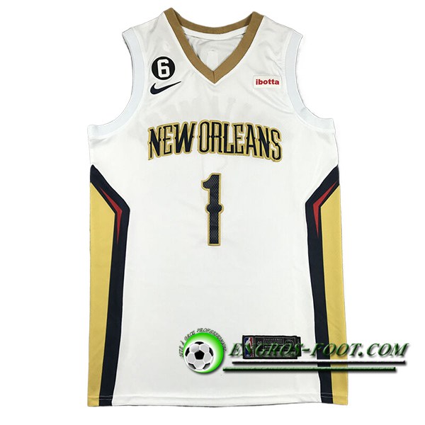 Maillot San New Orleans Pelicans (WILLIAMSON #1) 2024/25 Blanc/Jaune