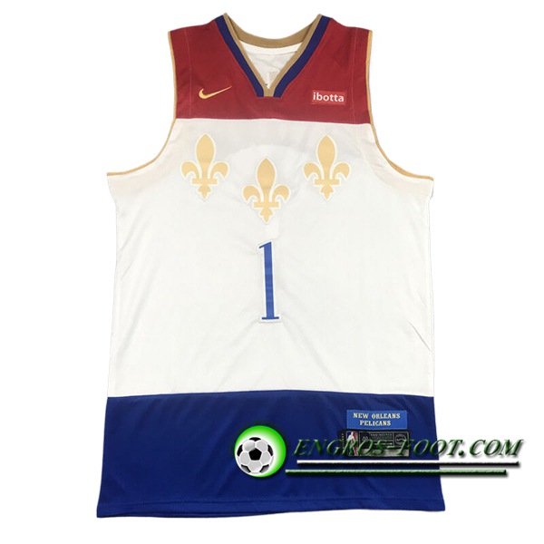 Maillot San New Orleans Pelicans (WILLIAMSON #1) 2024/25 Blanc/Bleu/Rouge