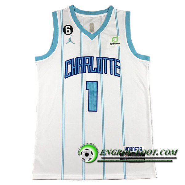 Maillot Charlotte Hornets (BALL #1) 2024/25 Blanc/Bleu