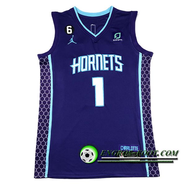 Maillot Charlotte Hornets (BALL #1) 2024/25 Pourpre -02