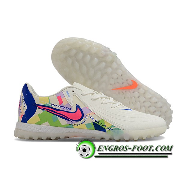 Nike Chaussures de Foot Phantom GX II EliteTF Blanc/Vert/Rose