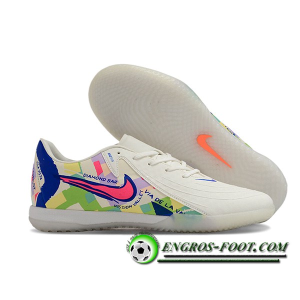 Nike Chaussures de Foot Phantom GX II Elite IC Blanc/Vert/Rose