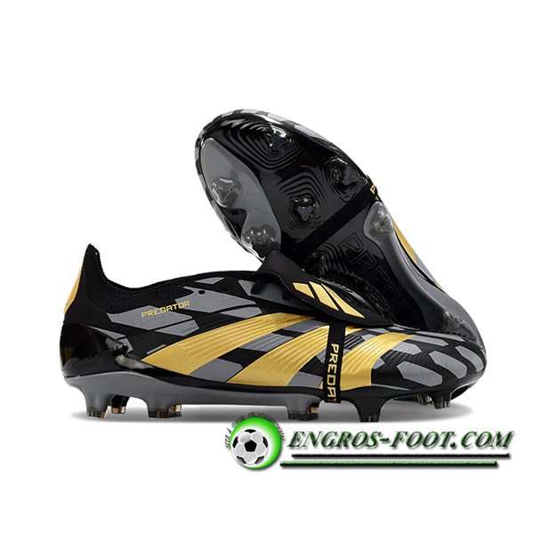 Adidas Chaussures de Foot Predator Elite Tongue FG Noir/Jaune -02