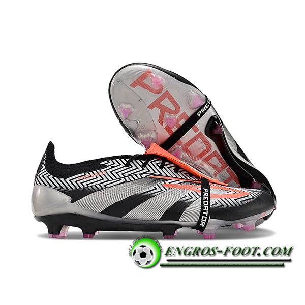 Adidas Chaussures de Foot Predator Elite Tongue FG Noir/Gris -02