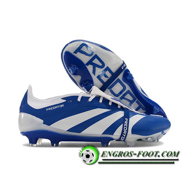 Adidas Chaussures de Foot Predator Elite Tongue FG Bleu/Blanc