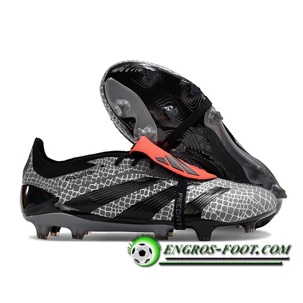 Adidas Chaussures de Foot Predator Elite Tongue FG Noir/Gris -03