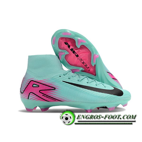 Nike Chaussures de Foot Air Zoom Mercurial Superfly IIX Elite FG Vert/Rose