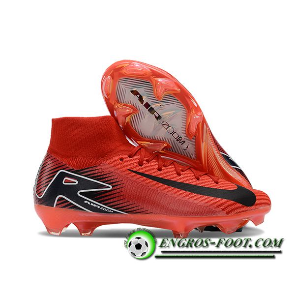 Nike Chaussures de Foot Air Zoom Mercurial Superfly IIX Elite FG Orange/Noir