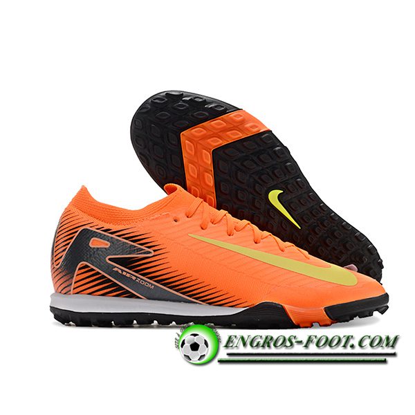Nike Chaussures de Foot Air Zoom Mercurial Vapor XVI Elite TF Orange/Noir/Jaune