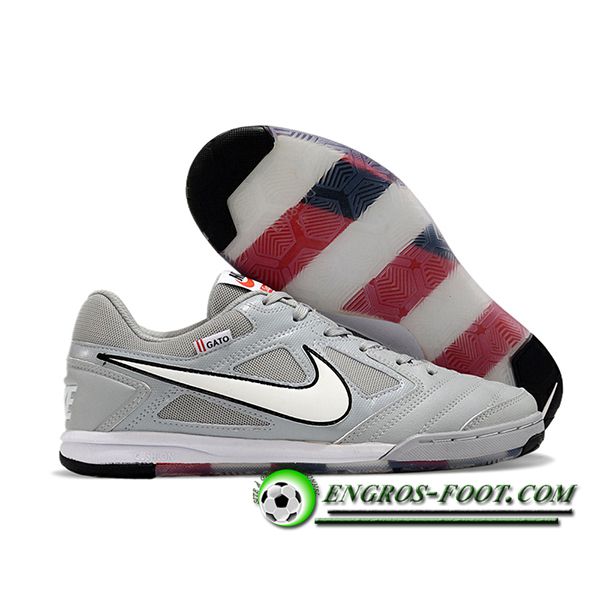 Nike Chaussures de Foot Supreme x Nike SB Gato Gris/Blanc
