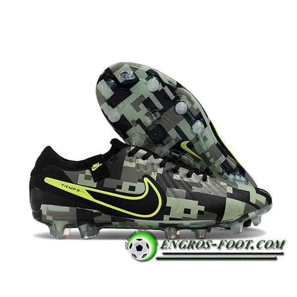 Nike Chaussures de Foot Tiempo Legend X Elite FG Noir/Vert