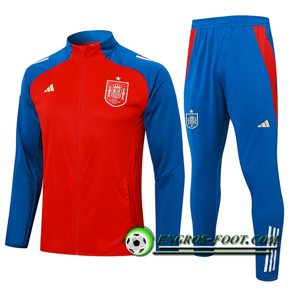 Ensemble Survetement de Foot Veste Foot Espagne Rouge/Bleu 2024/2025