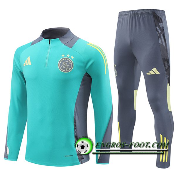 Ensemble Survetement de Foot Ajax Vert/Gris 2024/2025