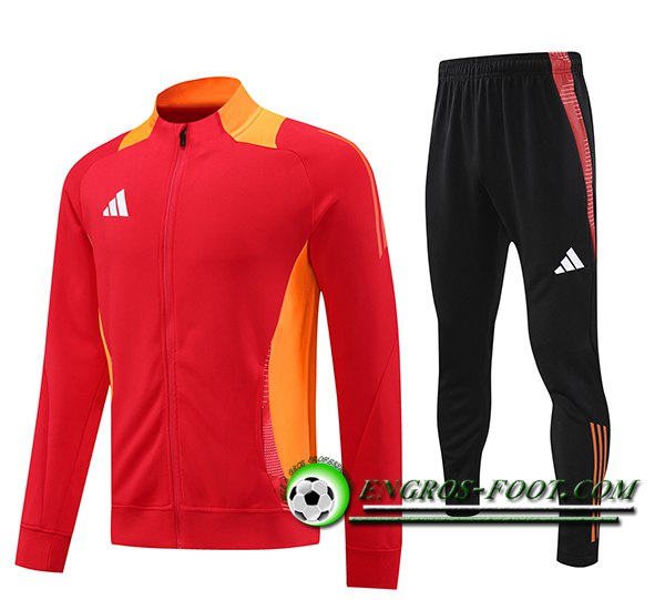 Ensemble Survetement de Foot Veste Foot Adidas Rouge/Orange 2024/2025 -02