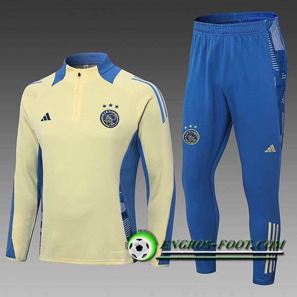 Ensemble Survetement de Foot Ajax Enfant Jaune/Bleu 2024/2025