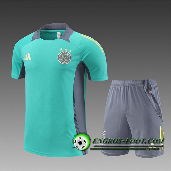 Ensemble Training T-Shirts Ajax Enfant Vert/Gris 2024/2025