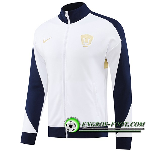 Veste Foot Pumas UNAM Blanc/Bleu/Jaune 2024/2025