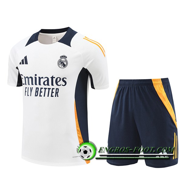 Ensemble Training T-Shirts Real Madrid Blanc/Noir/Orange 2024/2025