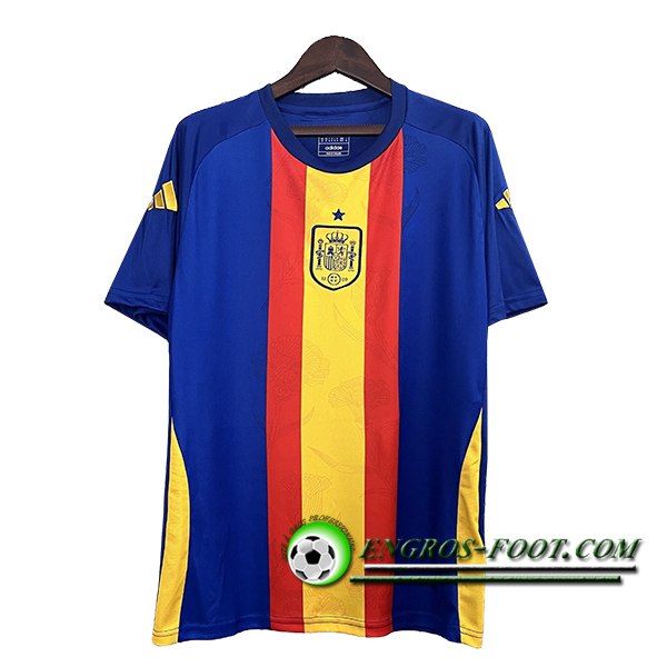 Training T-Shirts Espagne Bleu/Jaune/Rouge 2024/2025