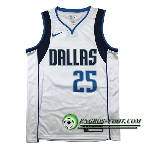 Maillot Dallas Mavericks (WASHINGTON JR. #25) 2024/25 Blanc/Bleu/Noir