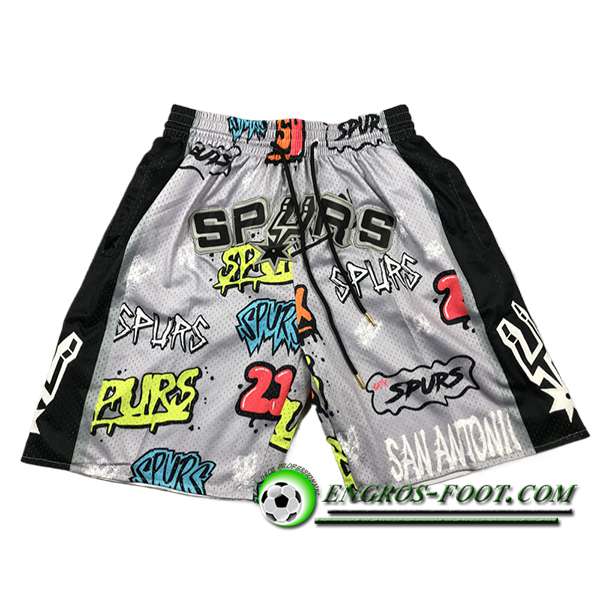 Shorts NBA San Antonio Spurs 2024/25 Gris/Noir