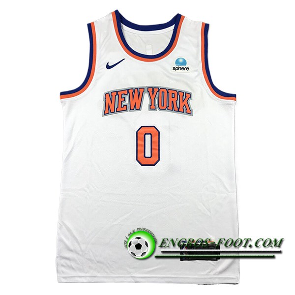 Maillot New York Knicks (DIVINCENZO #0) 2024/25 Blanc/Orange/Bleu