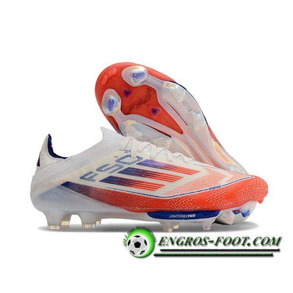 Adidas Chaussures de Foot F50+.1 FG Blanc/Orange/Bleu