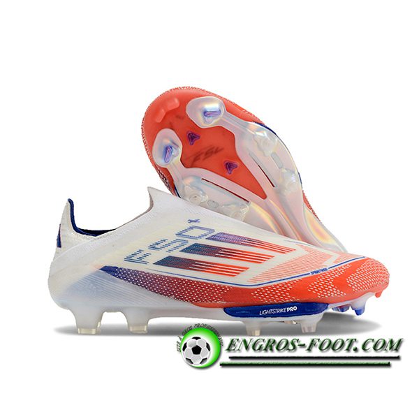 Adidas Chaussures de Foot F50+ FG Blanc/Orange/Bleu