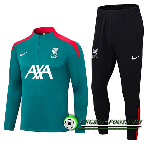 Ensemble Survetement de Foot FC Liverpool Vert/Rouge 2024/2025