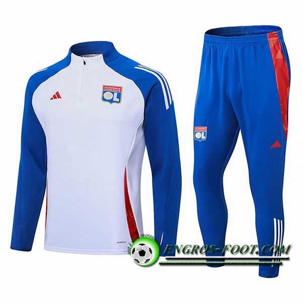 Ensemble Survetement de Foot Lyon Blanc/Bleu/Rouge 2024/2025