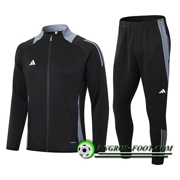 Ensemble Survetement de Foot Veste Foot Adidas Noir/Gris 2024/2025